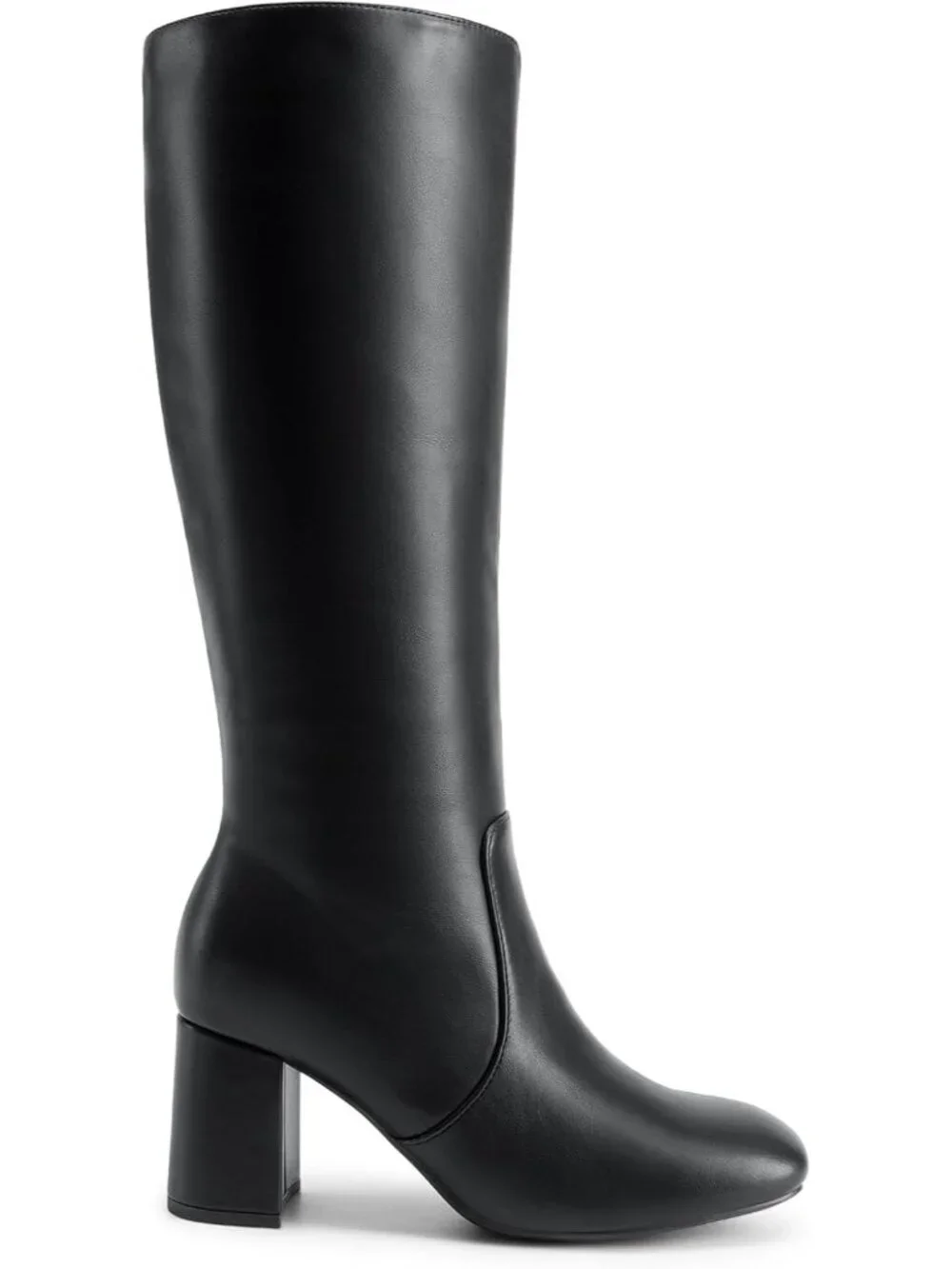 Dream Pairs Women's Black Square Toe Side Zipper Comfortable Knee High Boots
